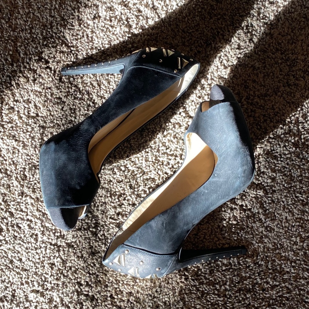 Brand new peep toe pumps with studs